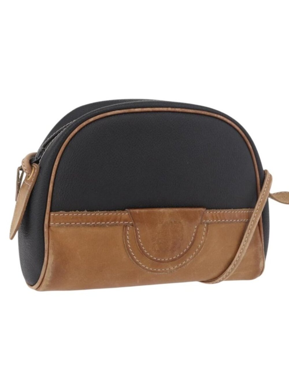 LOEWE Anagram Shoulder Bag Leather Black Gold